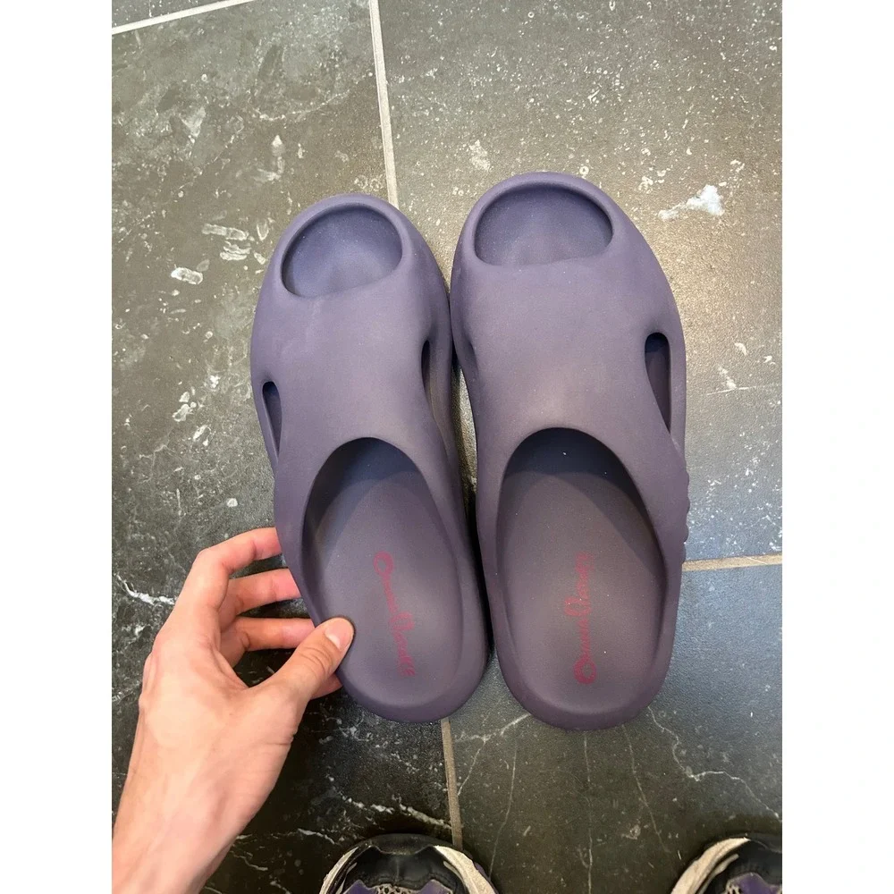 Takashi Murakami Ohana Full-Bloom Slides Purple Mens Size 12 Flower Sandals